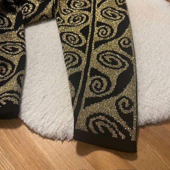 VTG Adrienne Vittadini Gold Black Glitters Wool Blend Tunic Sweater Size LG/XL - Picture 5 of 10